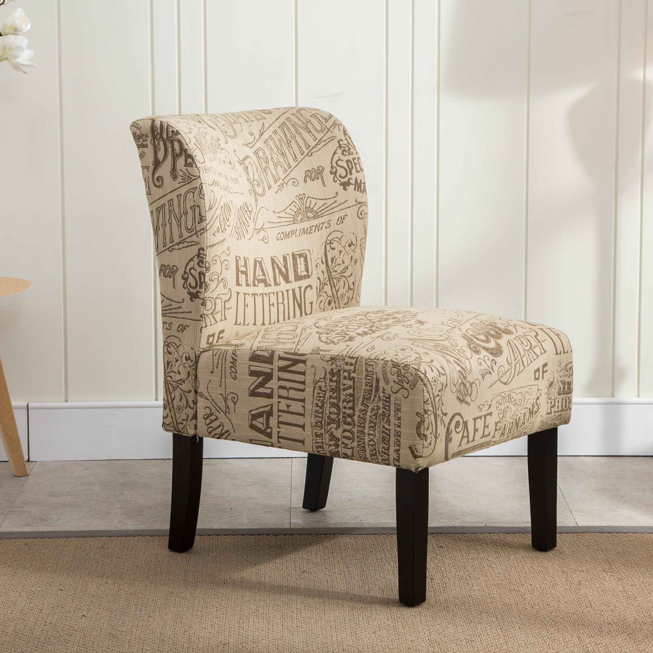 Roundhill Furniture Accent Chair, Chalkboard Light 29D x 21.5W x 33H in