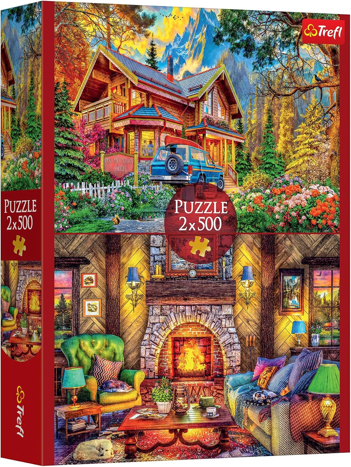 Trefl Mountain Trip 2x500 Piece Jigsaw Puzzle 19"x13" Print, DIY Puzzle, Creative Fun, Classic Jigsaw for Adults and Children from 14 Years Old