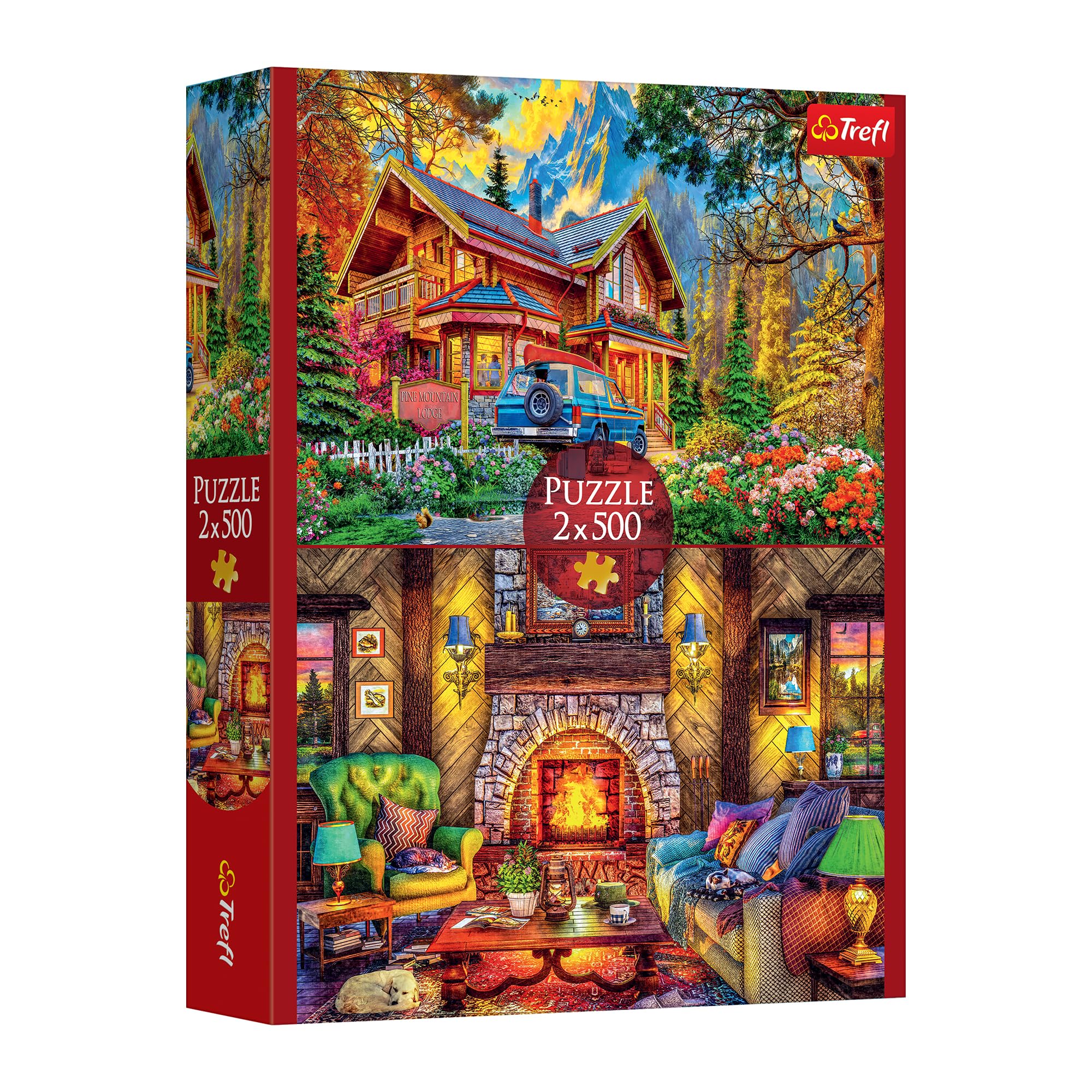 Trefl - Puzzle 2w1: Wycieczka w góry - 2 x 500 Elementów - Zestaw Dwóch Układanek, DIY, Kreatywna Rozrywka, dla Dorosłych i Dzieci od 10 lat