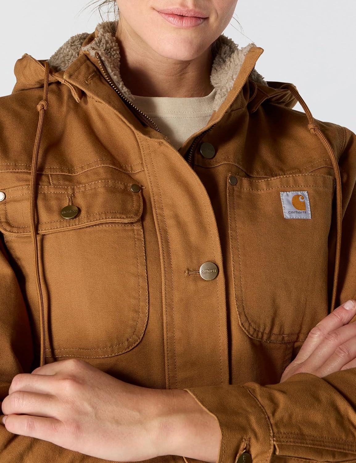 Carhartt Women's Loose Fit Washed Duck Coat - Image 4