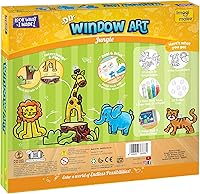 Vista 8 de Imagimake Window Art Jungle Kit de pintura de vidrio de 16 piezas y atrapasoles Artesanía y descubre animales Regalos para niños de 5 años