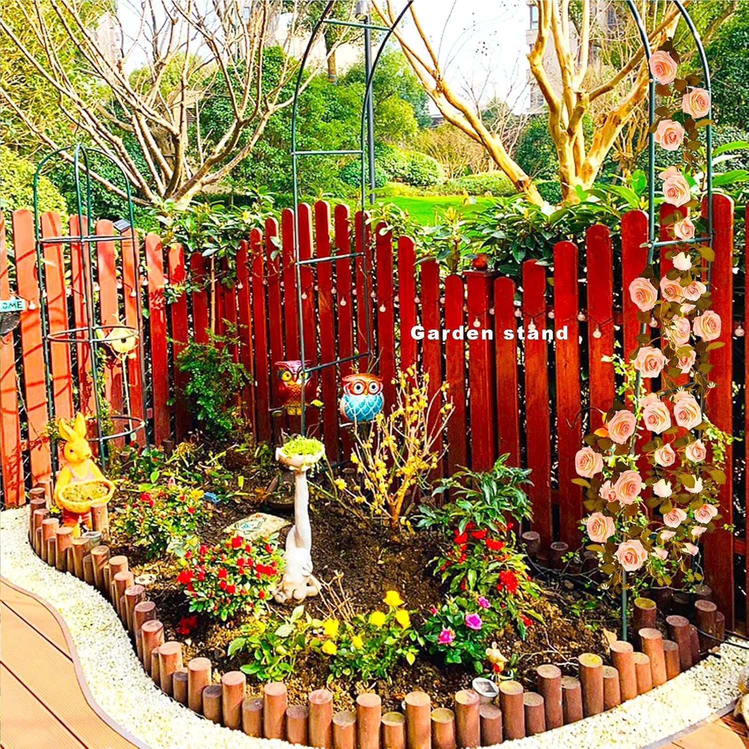 Garden Arch Trellis, Rose, Clematis Vines Climbing Support, Plants Stand Rack with Weatherproof Base, Black/White/Dark Green (Color : Black, Size : 120x220x25CM)