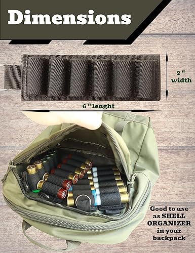 Miniatura 5 de Soporte de carcasa de calibre 12, soporte de carcasa de escopeta con adhesivo trasero, tarjeta de cartucho de escopeta Mollle para culata, portador