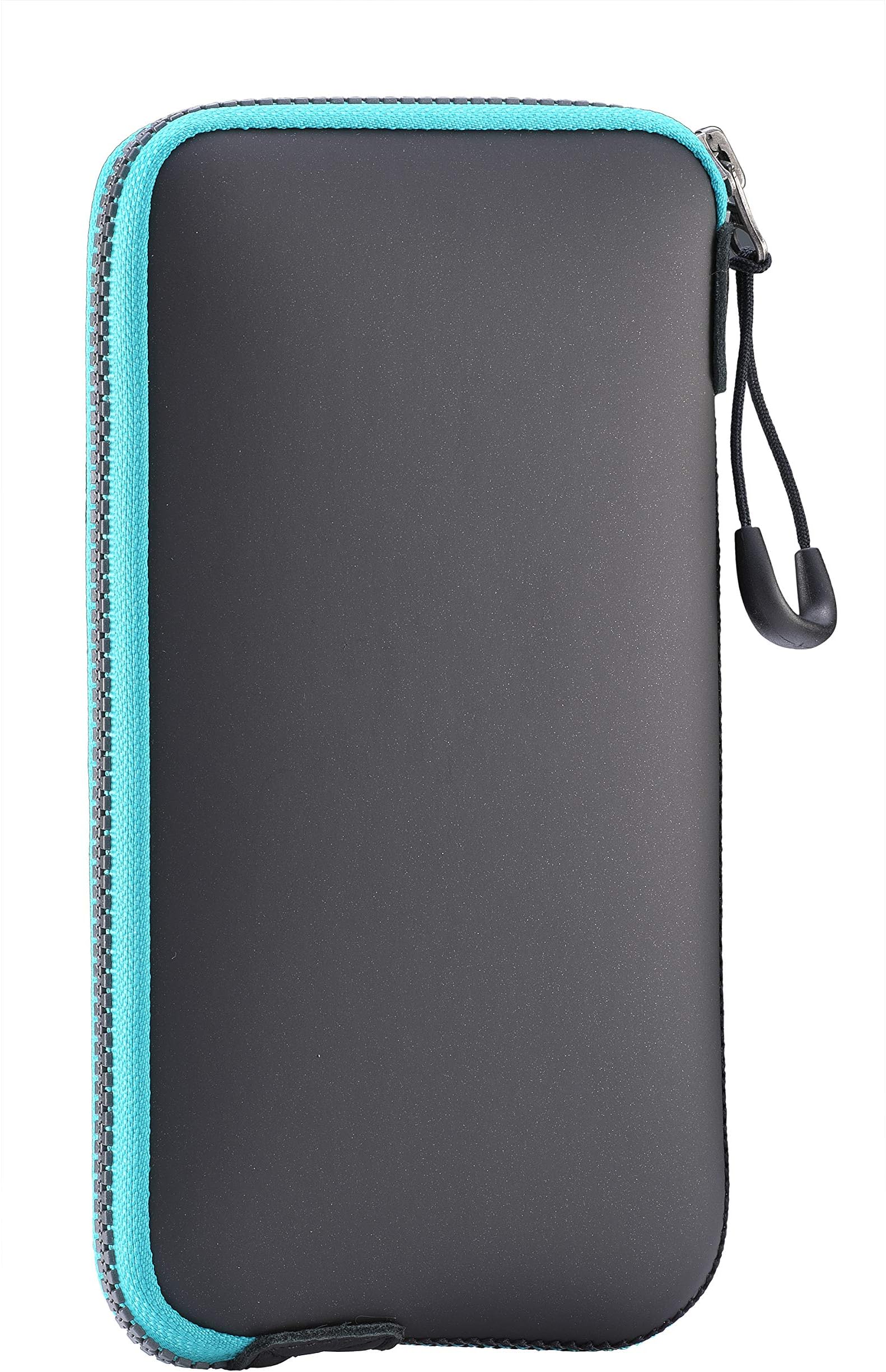 OneJoy Neoprene Cell Phone Pouch, Large Zipper Opening, Lightweight & Protective Phone Sleeves for iPhone Durable Phone Carrier Bag, Thermal Carrying Pouch with Inner Pocket [BlackBlue]