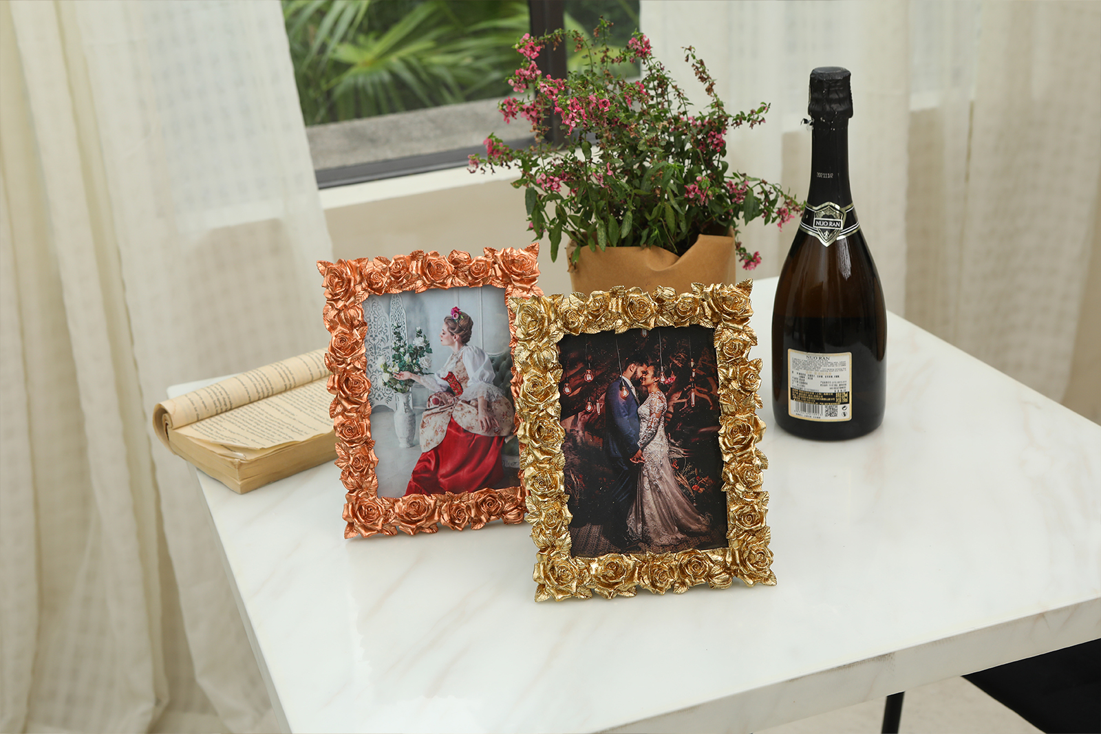 Amazon.com - MOMLKFDAY Vintage 3.5x5 Picture Frame - Rose Gold