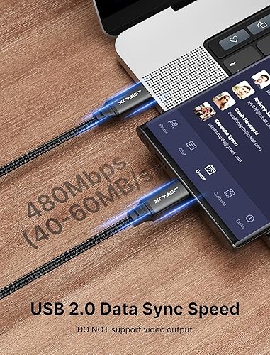 Miniatura 23 de Cable de carga rápida USB C a USB C de 60 W, JSAUX USB tipo C, cable de carga compatible con Samsung Galaxy S20 S20+ S20 Ultra Note 10 Plus A80