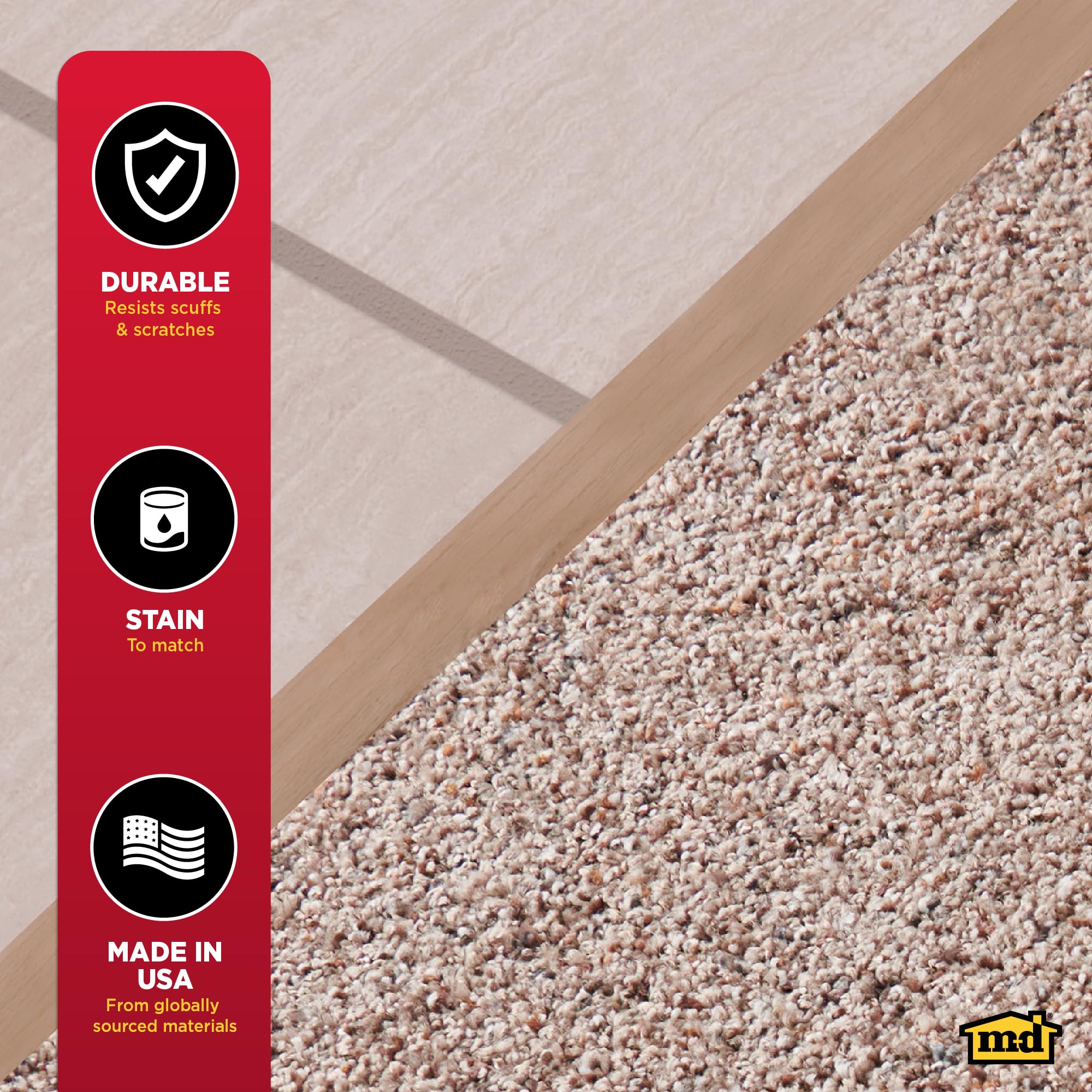 MD Building Hardwood Transition Strip Tile/Carpet, Unfinished