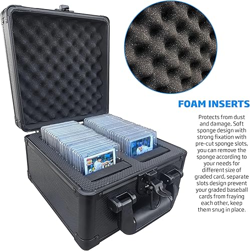 Miniatura 2 de EASYGO PRODUCTS Caja de almacenamiento de tarjetas graduadas Premium Trading Sports Card BGS PSA SGC GMA vitrina divisores de espuma béisbol,