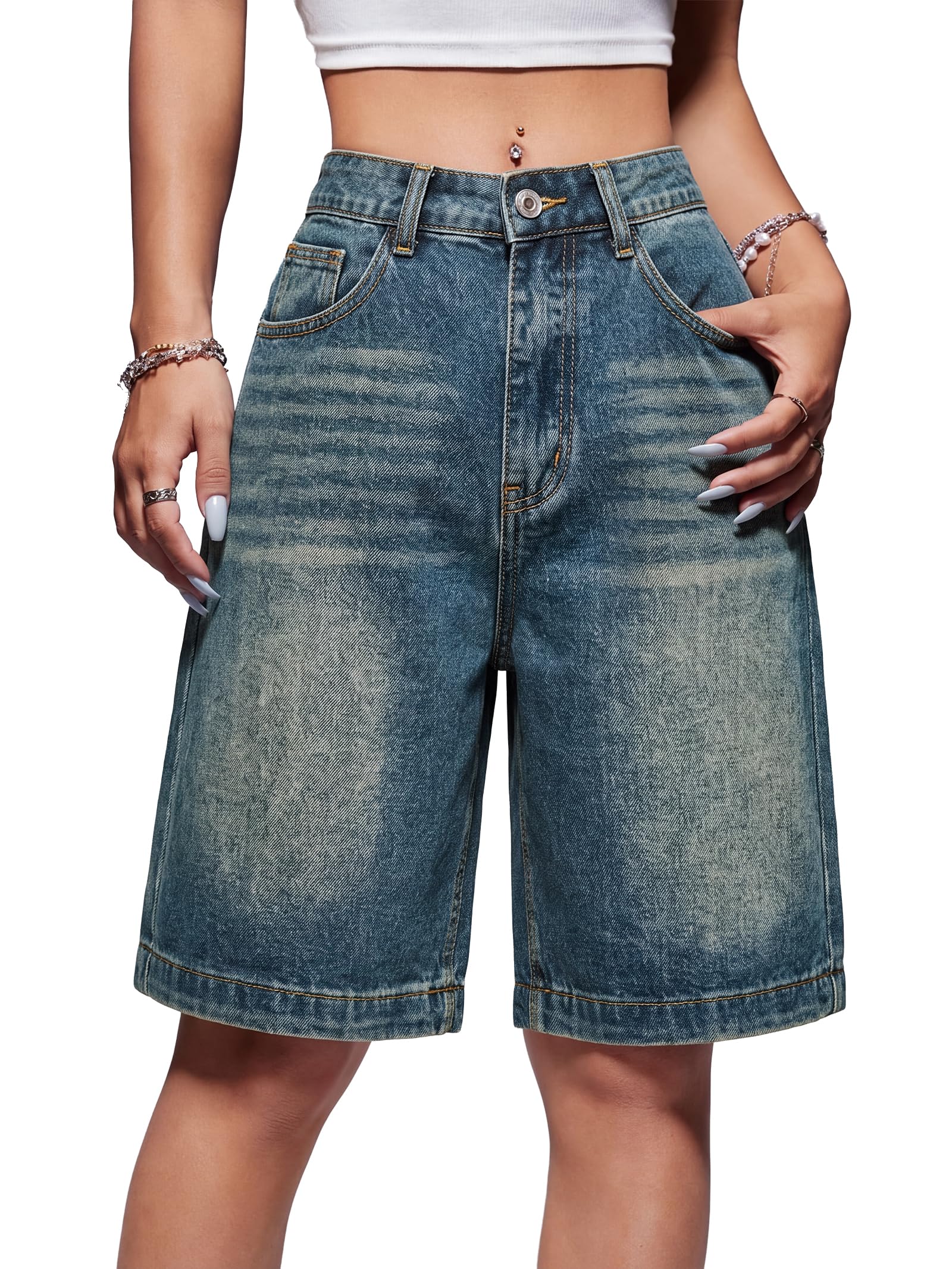EMMIOL Women Jorts Baggy Jeans Shorts High Waisted Denim