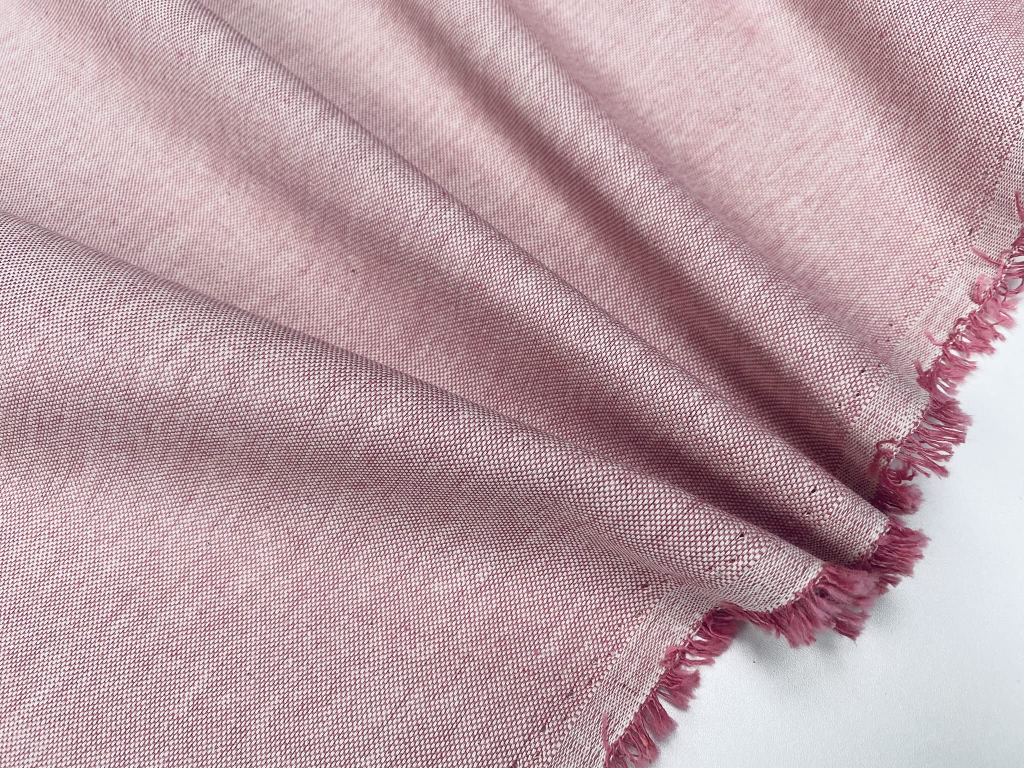 Linen Look Plain Culla Fabric Furnishing Curtain Upholstery Dressmaking Cotton Material 140cm Wide Canvas (Sold by The Metre) (Dusty Pink)