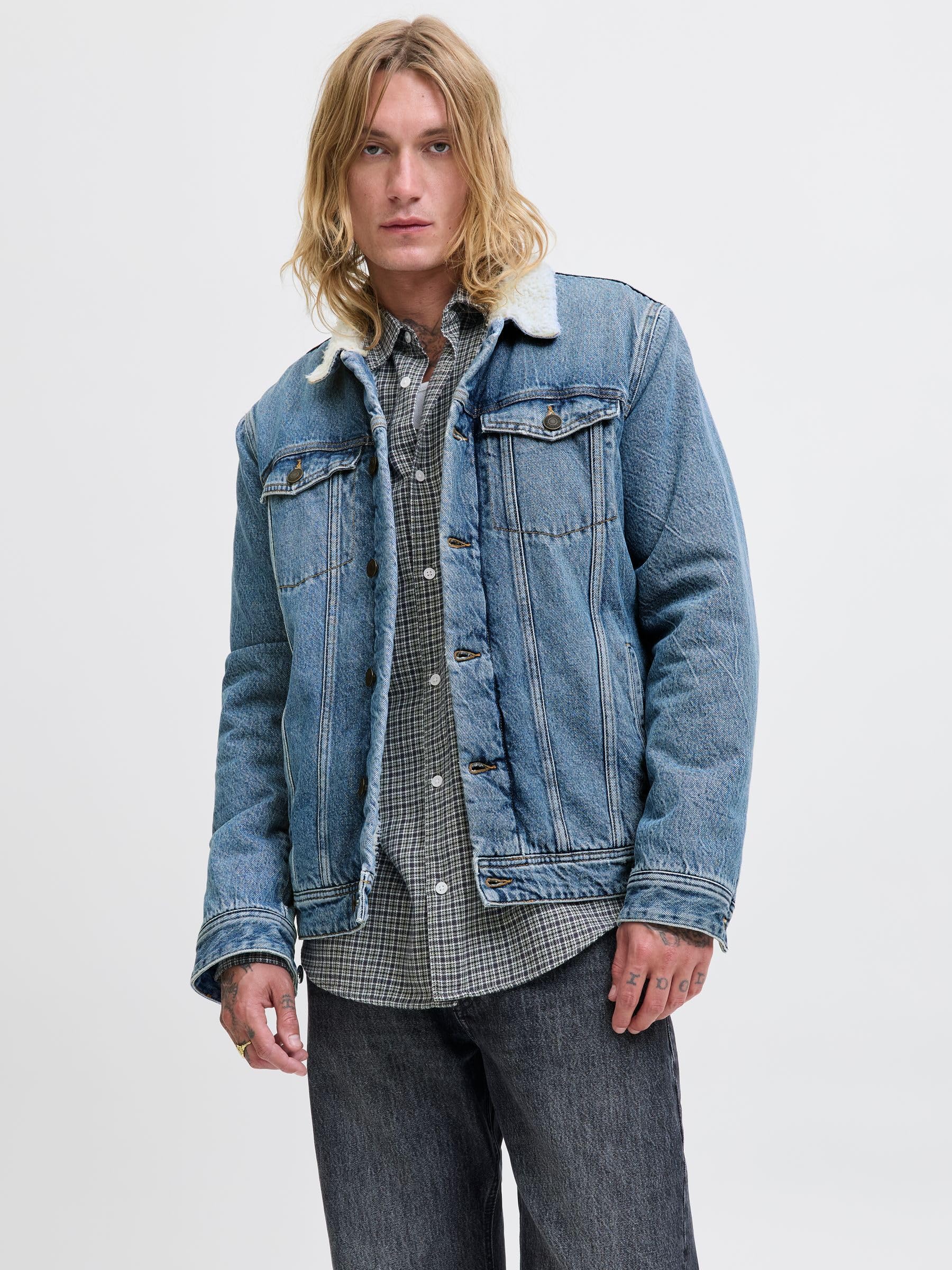 JACK & JONES Jjijean Jjjacket W. Sherpa Sq 024 Sn Jjijean Jjjacket W. Sherpa Sq 024 Sn Hombre (Pack de 1)