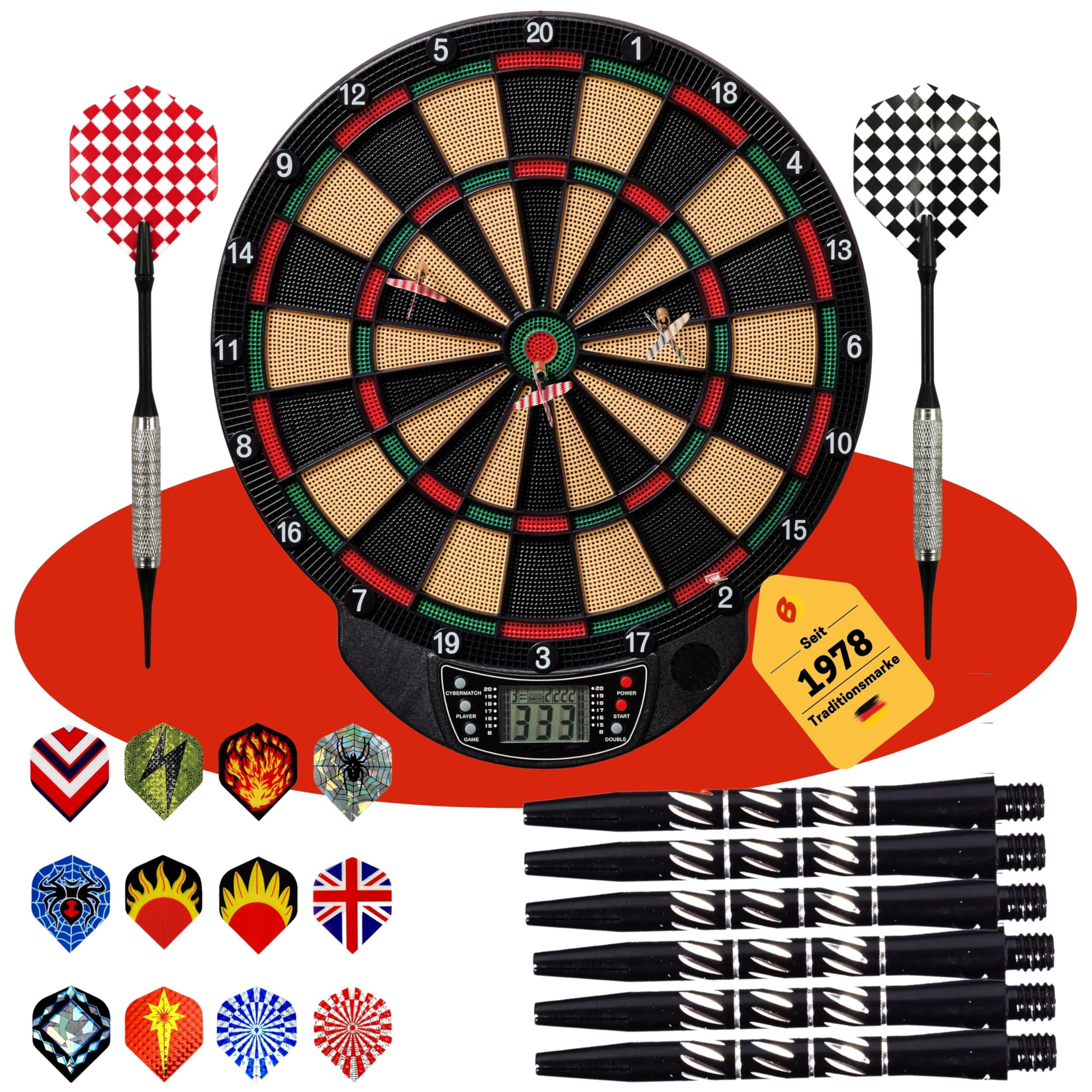 Cible électronique Best Sporting Bristol – 21 Jeux, 65 Variantes – Pour 1 à 8 Joueurs