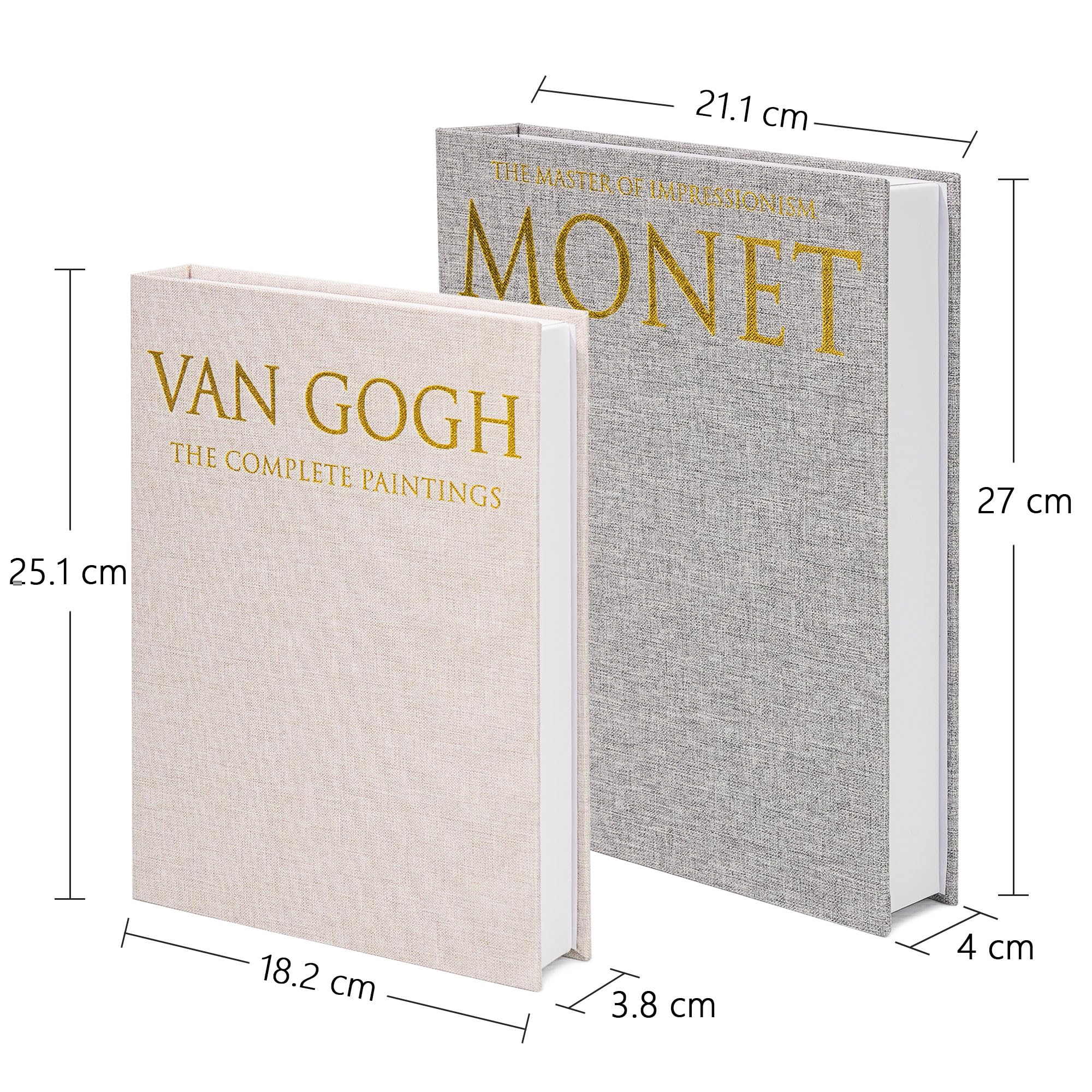 Lot de 2 Boîtes de Rangement Décoratives pour Livres Lin Synthétique | Dekorative Bücher, Für Bücherregale Couchtische Heimdekoration