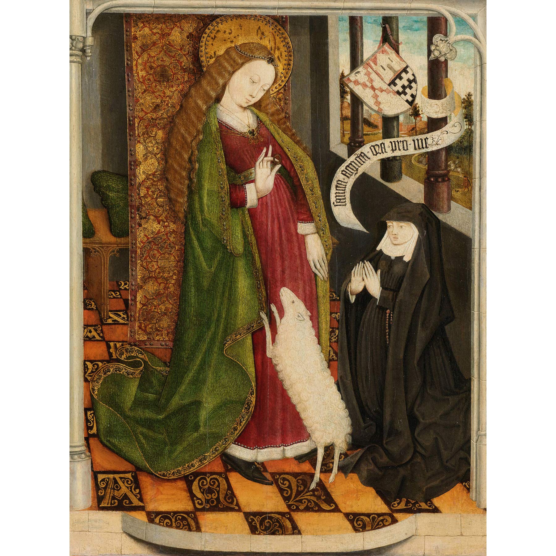 Artery8 Haeck Kneeling Prayer Saint Agnes Painting Premium Wall Art Canvas Print 18X24 Inch