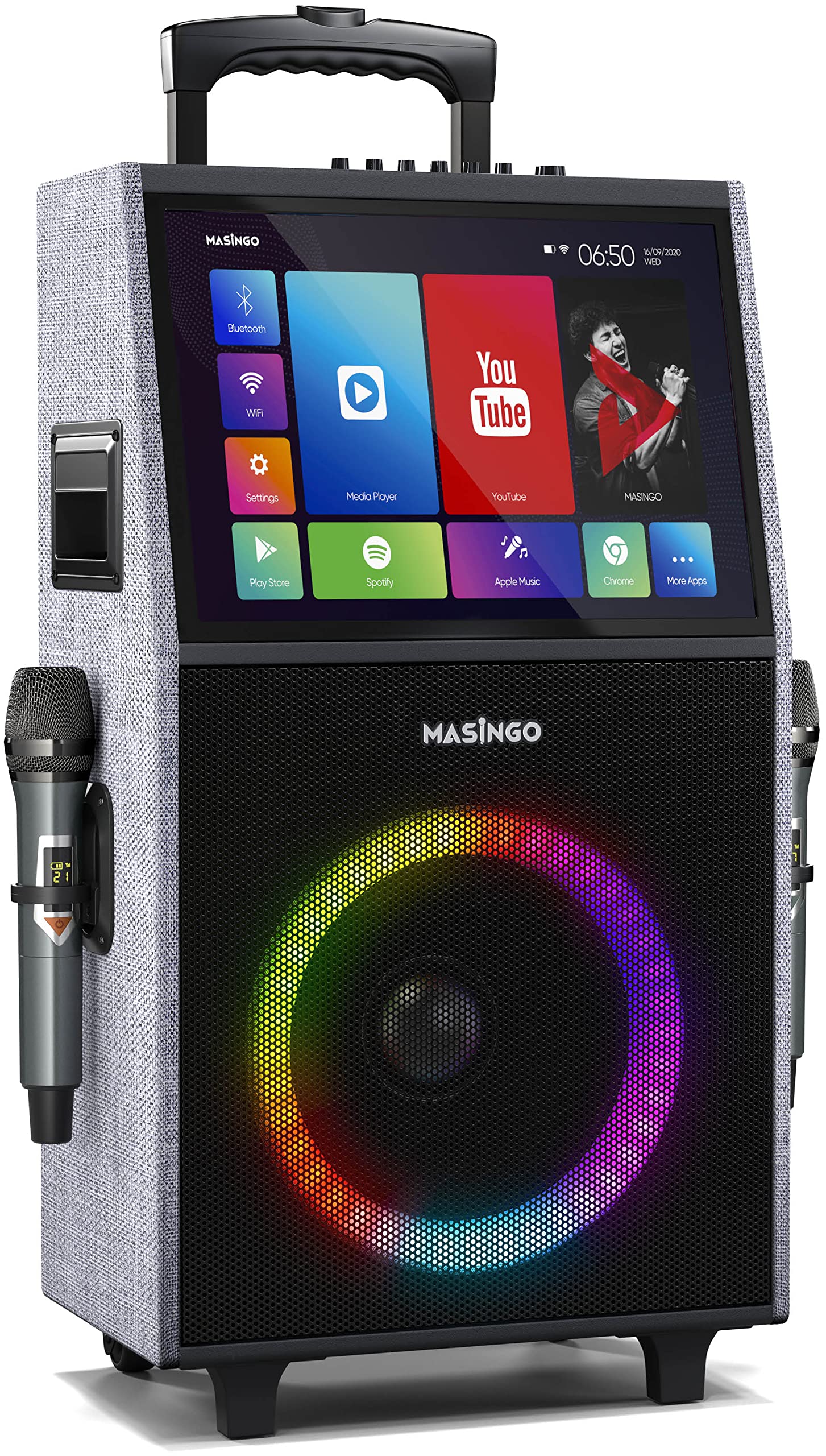 Buy MASINGO 2022 New Professional Karaoke Machine with Lyrics Display