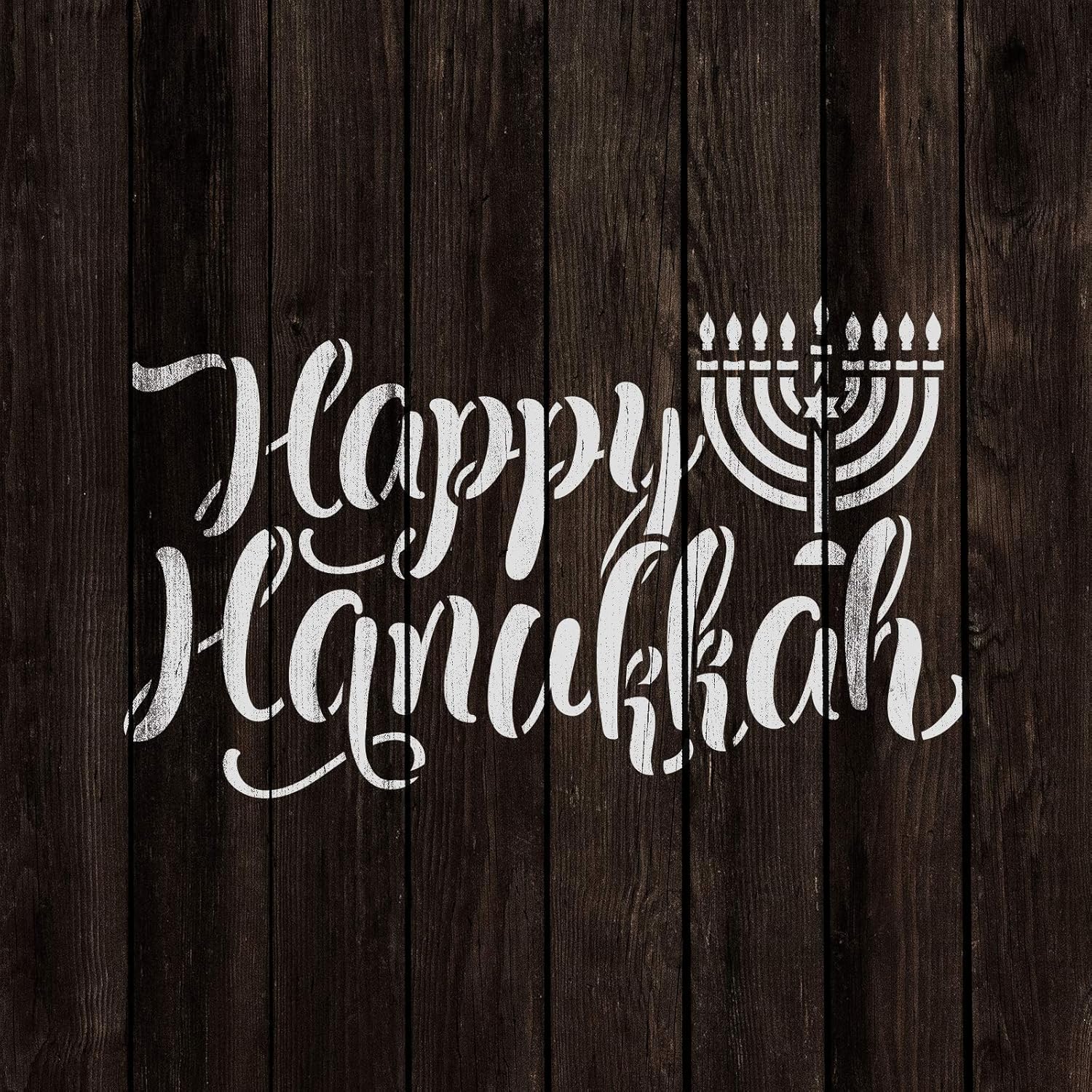 Happy Hanukkah Stencil - Chanukah Stencils, Perfect for Hanukkah Celebrations and Decor, Menorah Stencil