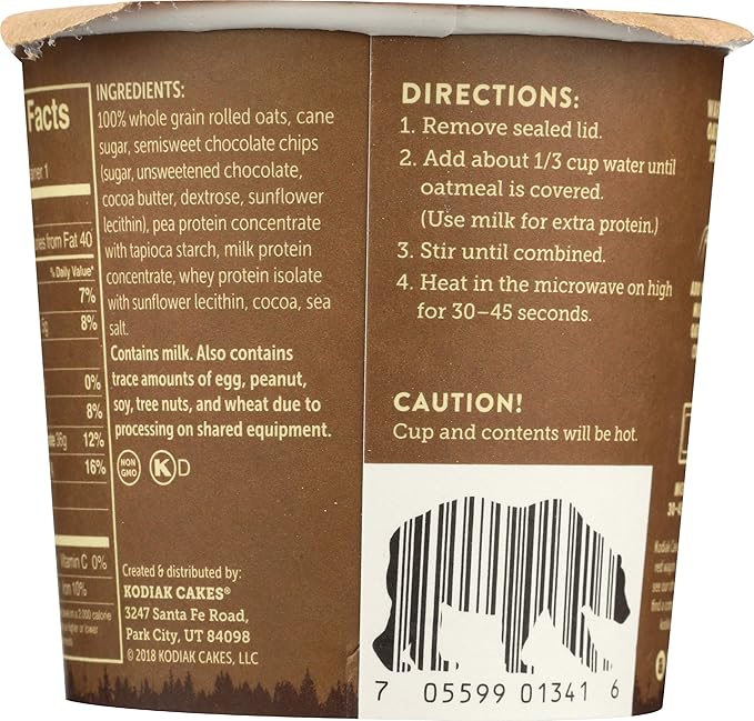 Kodiak Instant Protein Chocolate Chip Oatmeal 2.12 oz Pack 2 miniatura 6