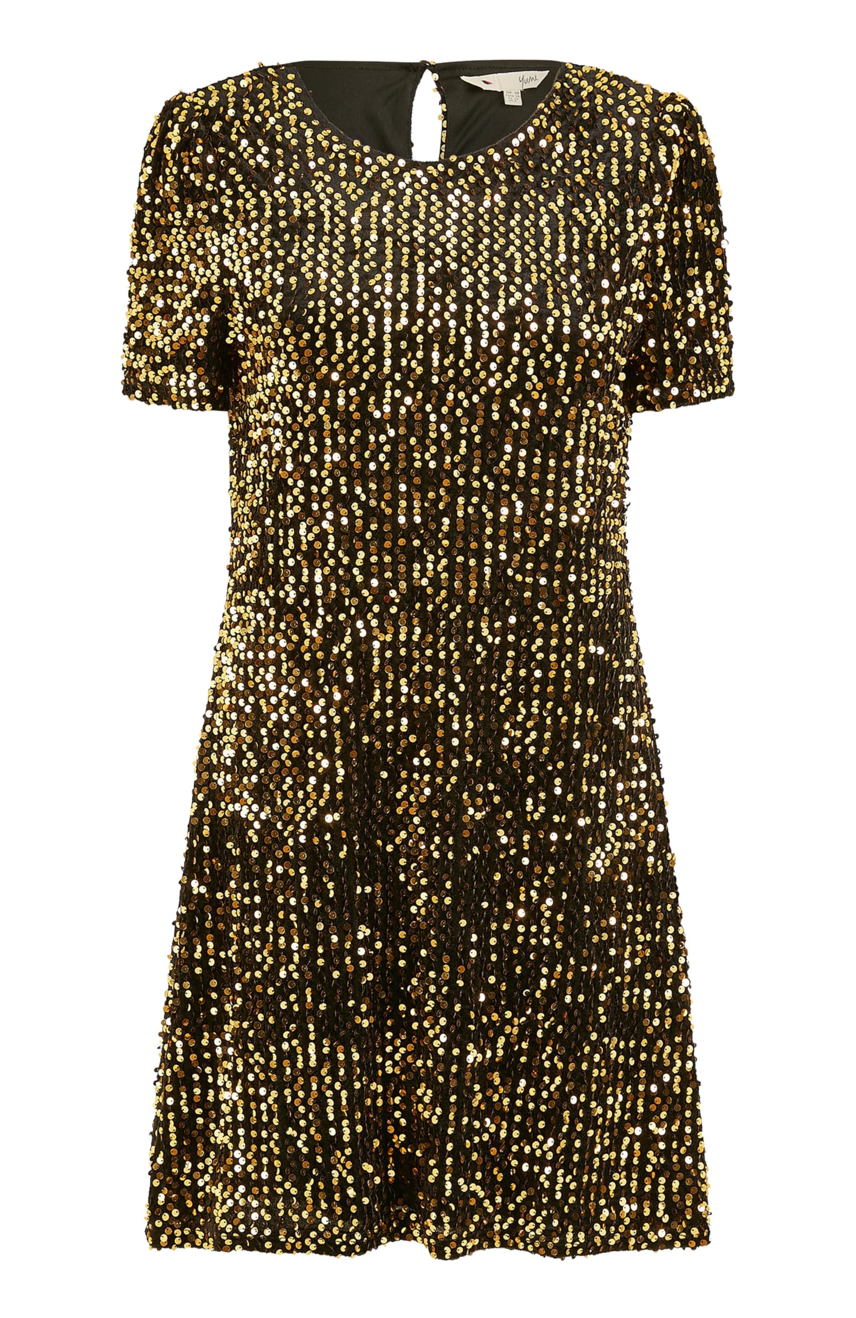 Yumi Women's Gold Sequin Tunic Dress | Size: 12