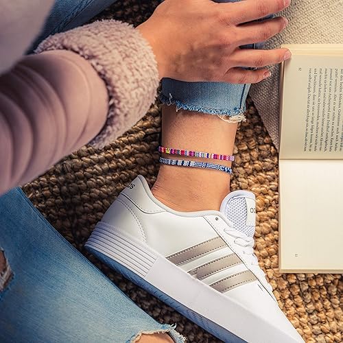 Miniatura 3 de 2x Boho Surfer Anklet Unisex - Ethno Ankle Bracelet Set of 2 Women & Men - Handmade Beach Jewelry & Festival Accessories - Waterproof & Adjustable -