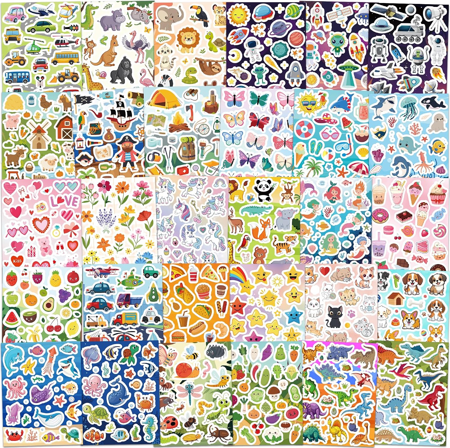 700Pcs Copperplate Cute Stickers Bulk Multi-Theme Funny Stickers Crafts
