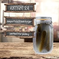 Vista 3 de Galashield Glass Jars with Lids 50 oz Food Storage Jars with Airtight Lids Leak Proof Glass Canisters Kitchen Jars