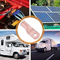 Vista 449 de SELTERM - 2 terminales de anillo resistentes para cable de batería, calibre 4 AWG, pernos de 3/8 pulgadas, terminales de calibre 4, ojales de cobre