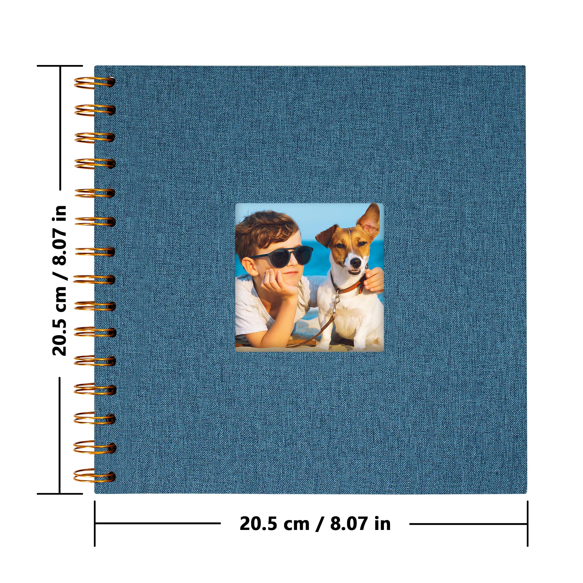 Yopih Scrapbook Photo Albums Linen Cover 20.5x20.5 cm Hardcover Kraft White Pages Memory Scrapbooking Book for Wedding Travel Baby Shower Guest Book 20 Sheets/40 Pages - Image 2