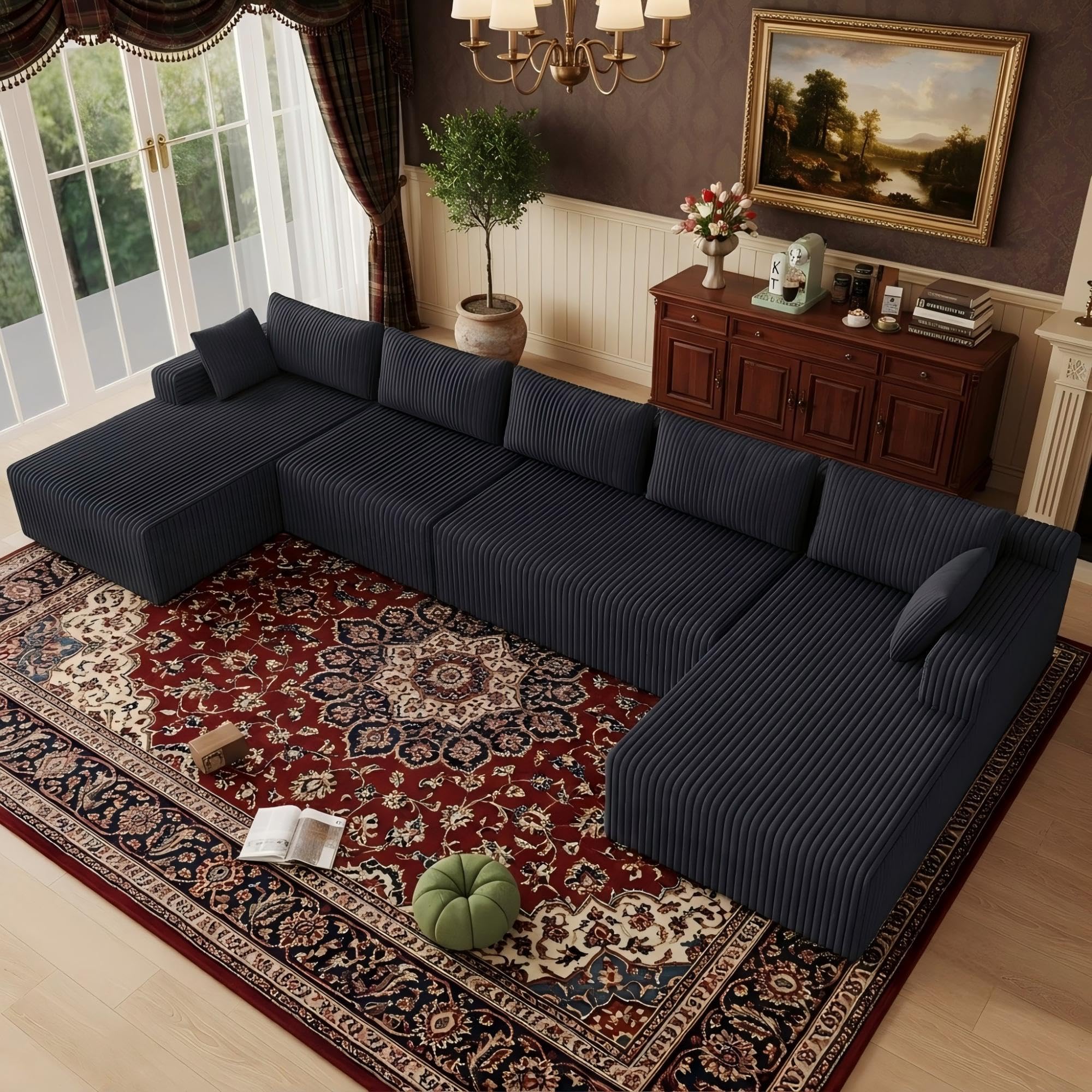 Photo 1 of ***PARTIAL SET***Flexible Combination Cloud Sectional Boneless Couches with Double Chaise,157" Oversized U Shaped Modular Sofa No Assembly Required Foam-Filled Deep Seat Sofa & Couch for Living Room,Apartment