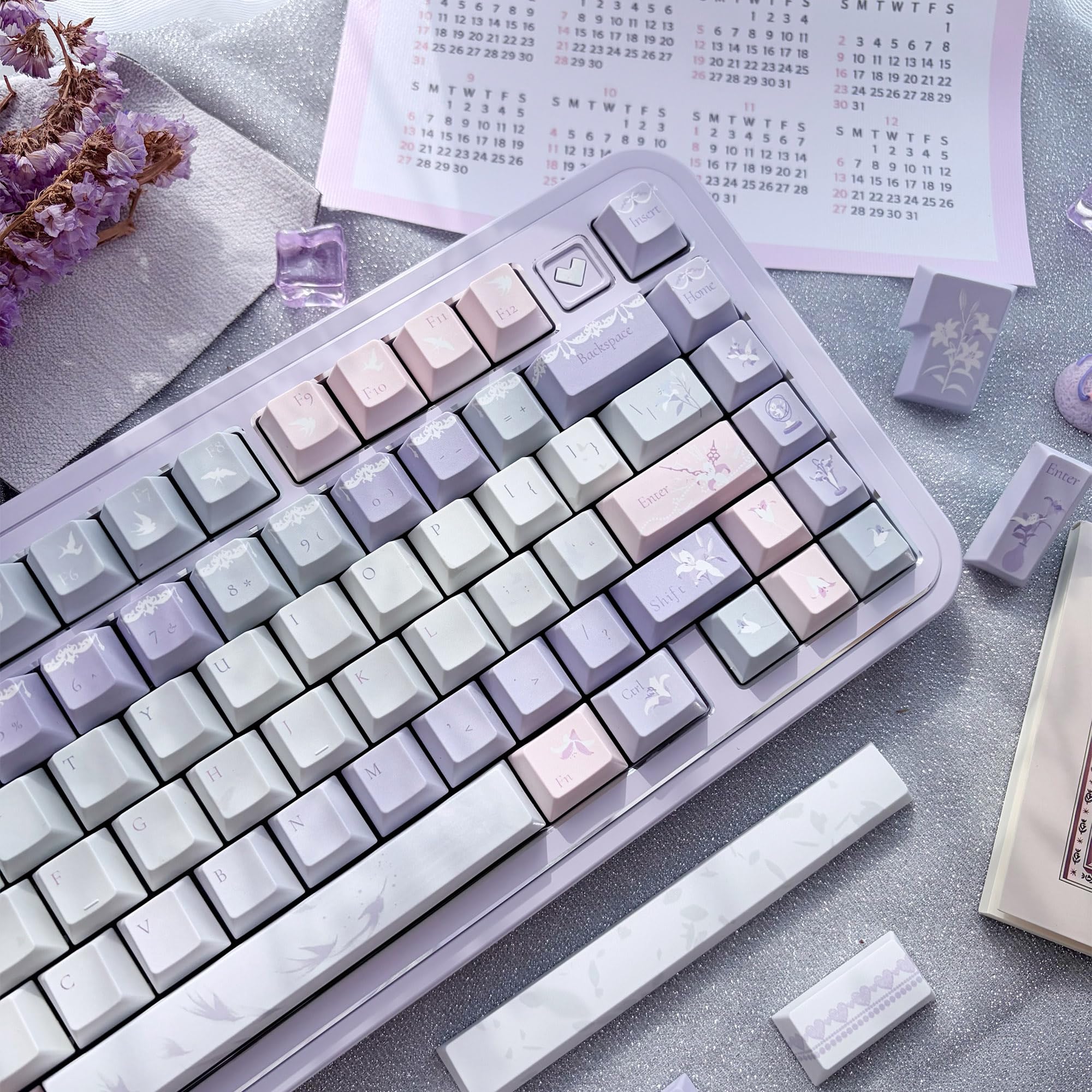 140+ Key Lily Fantasy Poem keycaps a tema, altezza originale
