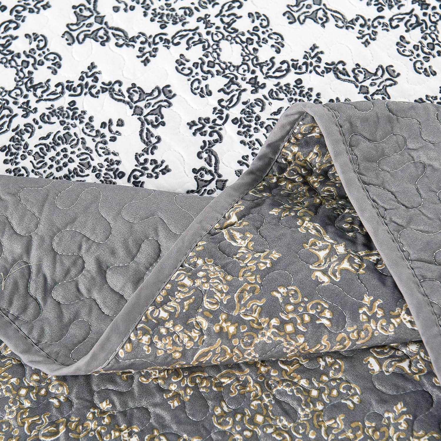 Mystic Modern & Contemporary Damask Coverlet Set