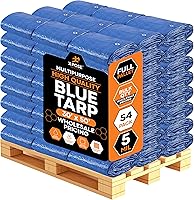 Vista 27 de Xpose Safety - Lona de polietileno ligera azul – Funda protectora multiusos, paño de goteo – duradero, impermeable, resistente a la intemperie