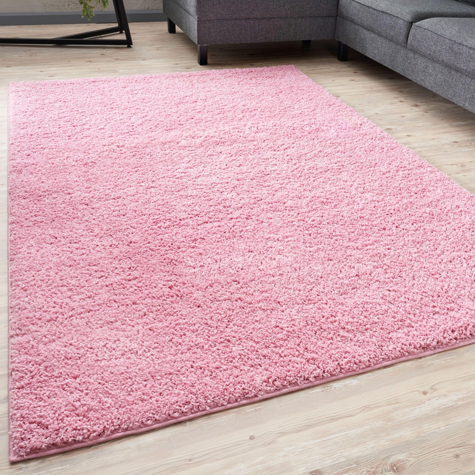 THE RUGS Living Room Rug - Shaggy Soft And Elegant Carpets For The Bedrooms And Kitchen, Easy To Clean, Many Different Sizes (240x340 cm, Pink)