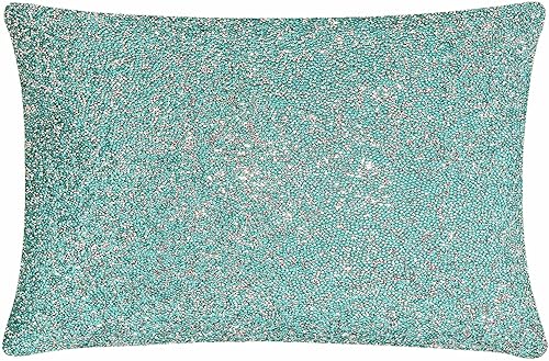 Almohada luminosa completa, diamantes de imitación brillantes, terciopelo suave, inserto de plumas, funda lavable, acento de decoración del hogar,