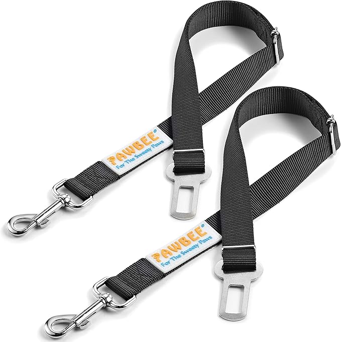 PAWBEE 2Pack Dog Seat Belts for Cars Adjustable Nylon