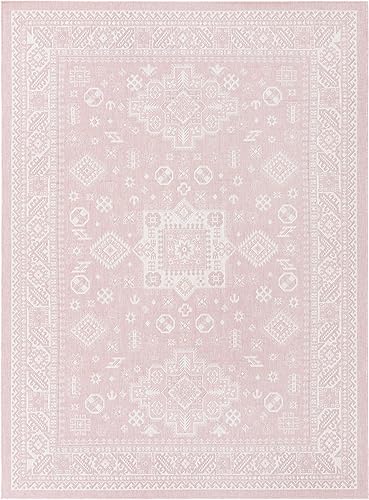 Miniatura 432 de Rugs.com Outdoor Aztec Collection Alfombra – 4 x 6 pies alfombra de tejido plano gris carbón perfecta para salas de estar, grandes comedores, planos