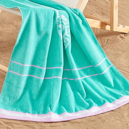 Miniatura 3 de Great Bay Home, Toalla, 100% algodón, paquete de 2 toallas absorbentes grandes, suaves y de secado rápido, toallas de natación para adultos, verde