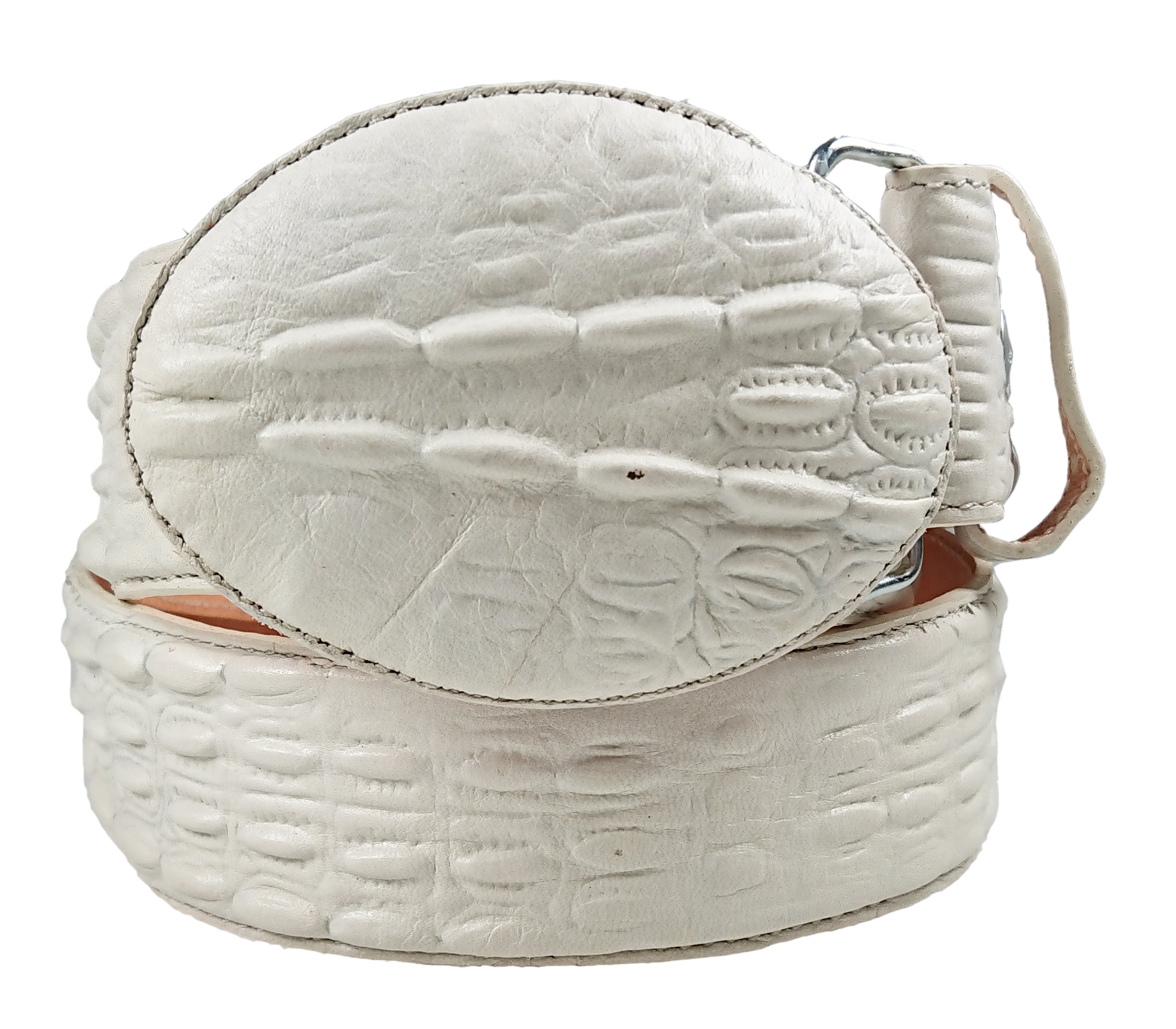 Workmen-V Men Cowboy Belt Engraved Imitation Caiman Cinto Vaquero Imitacion (Bone, 32)