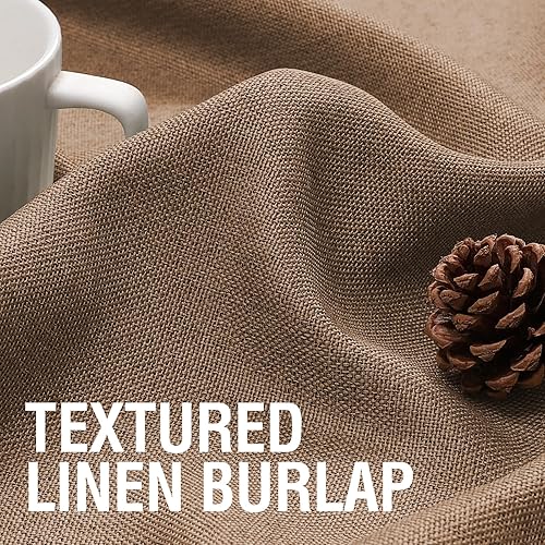 Miniatura 68 de H.VERSAILTEX Cortinas opacas de lino de 96 pulgadas de largo con aislamiento térmico para oscurecer la habitación, cortinas de lino con textura