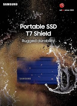 Samsung Taşınabilir T7 SSD Shield, USB 3.2 Gen 1 TB, 1.050 MB/sn Okuma, 1.000 MB/sn Yazma, Bej, MU-PE1T0K/WW