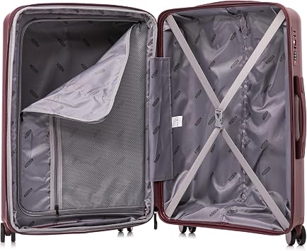 DUKAP AIRLEY 28-Inch Large Expandable Hardshell Luggage with TSA Lock Wine