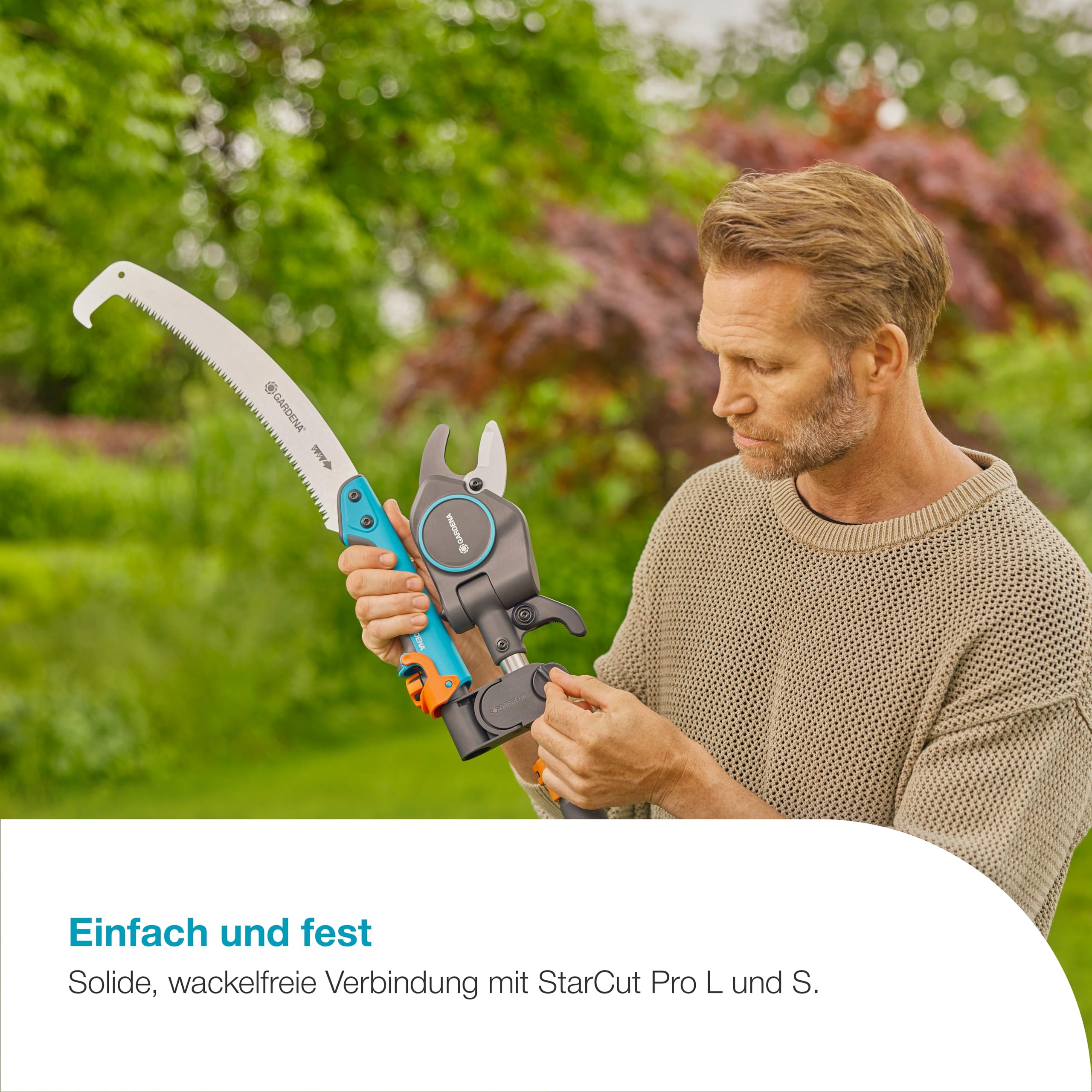 Gardena StarCut Säge und Adapter für StarCut Pro L, Baum- und Strauchschneider