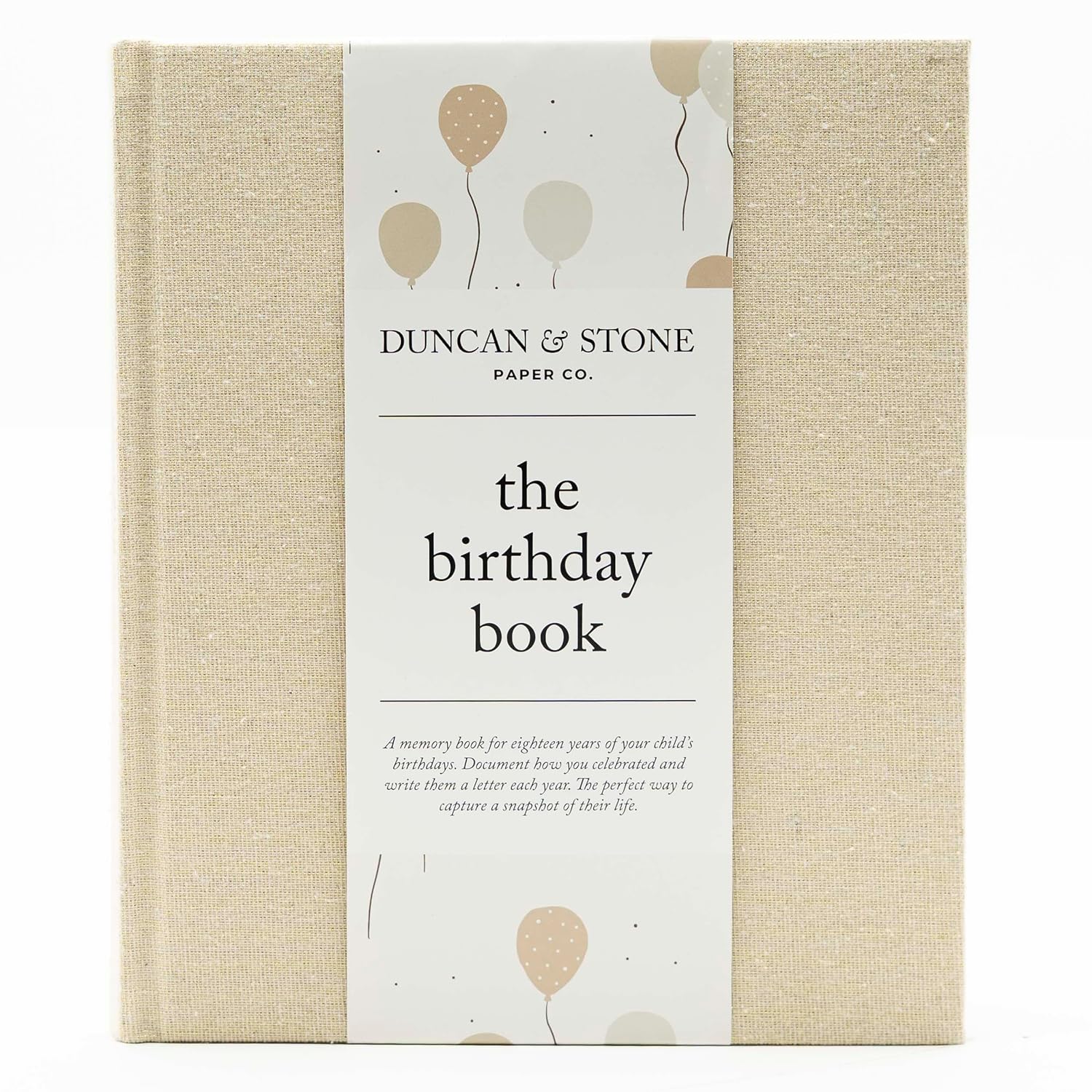 Baby Memory Book & Photo Album by Duncan & Stone | Baby Gift for New Mom | Boy or Girl Milestone Scrapbook for new Mom | First Year Journal for New Baby-Gold Dust (80 Pages)