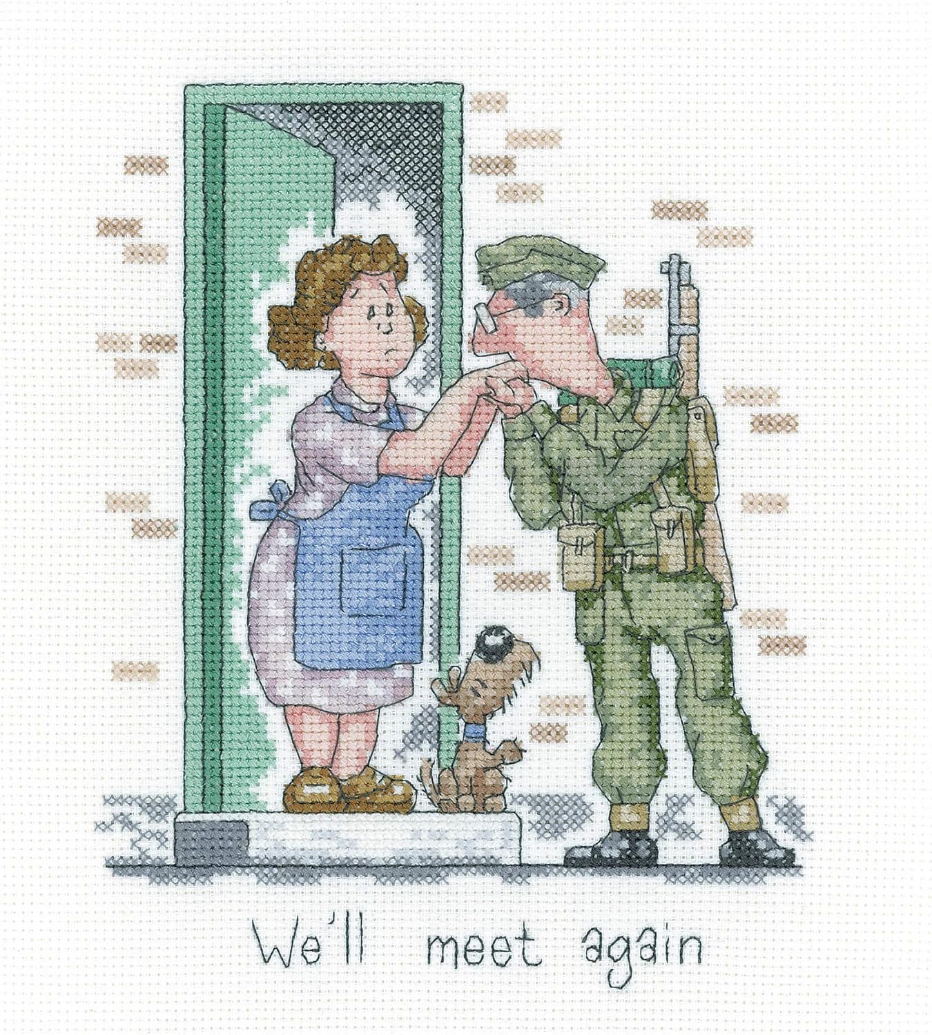 Heritage Counted Cross Stitch kit Aida We'll Meet Again, GYMA1581-A, 14,5x19cm, DIY