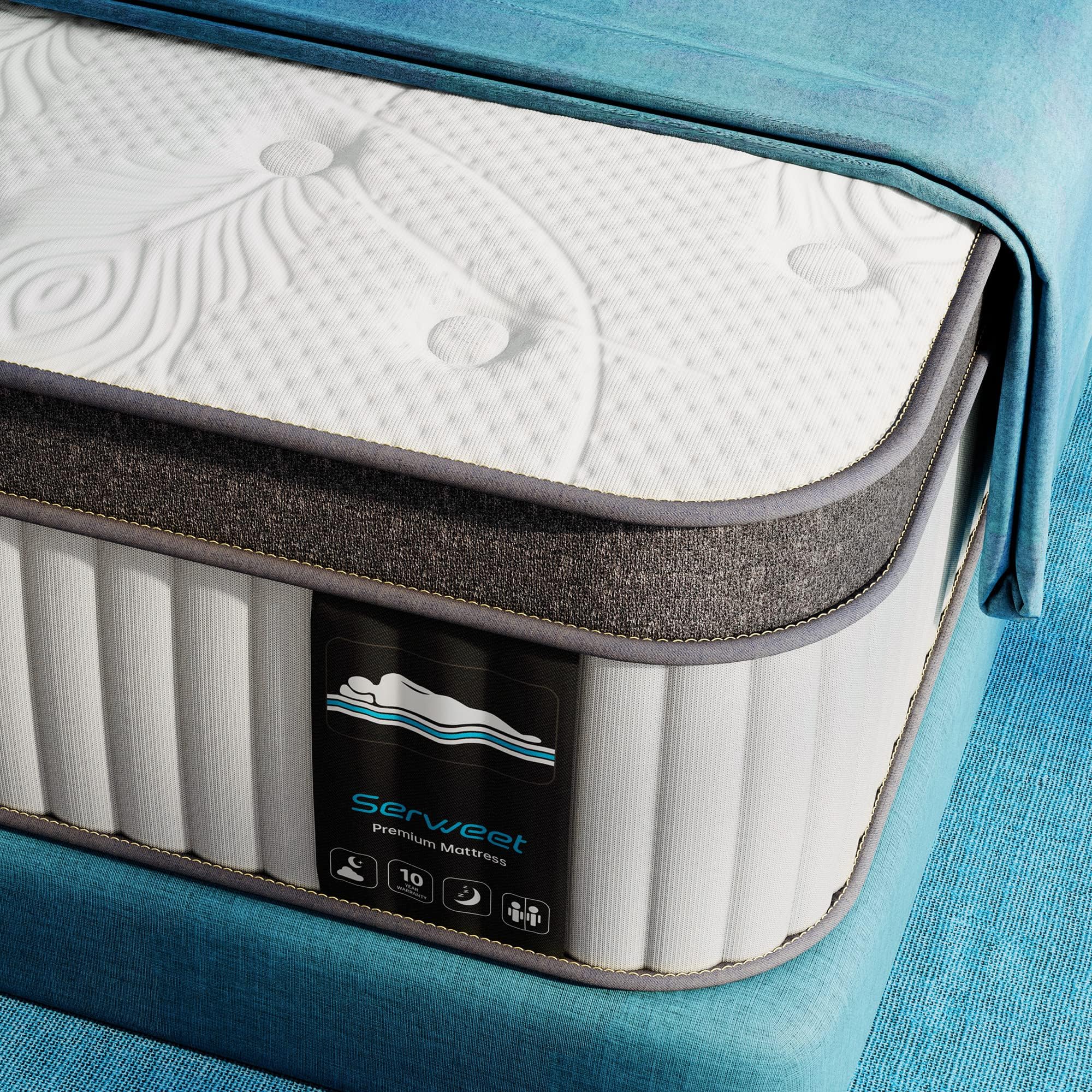 KESCAS 3FT Memory Foam Hybrid 25cm Single Mattress Heavier Coils for Durable Support Pocket