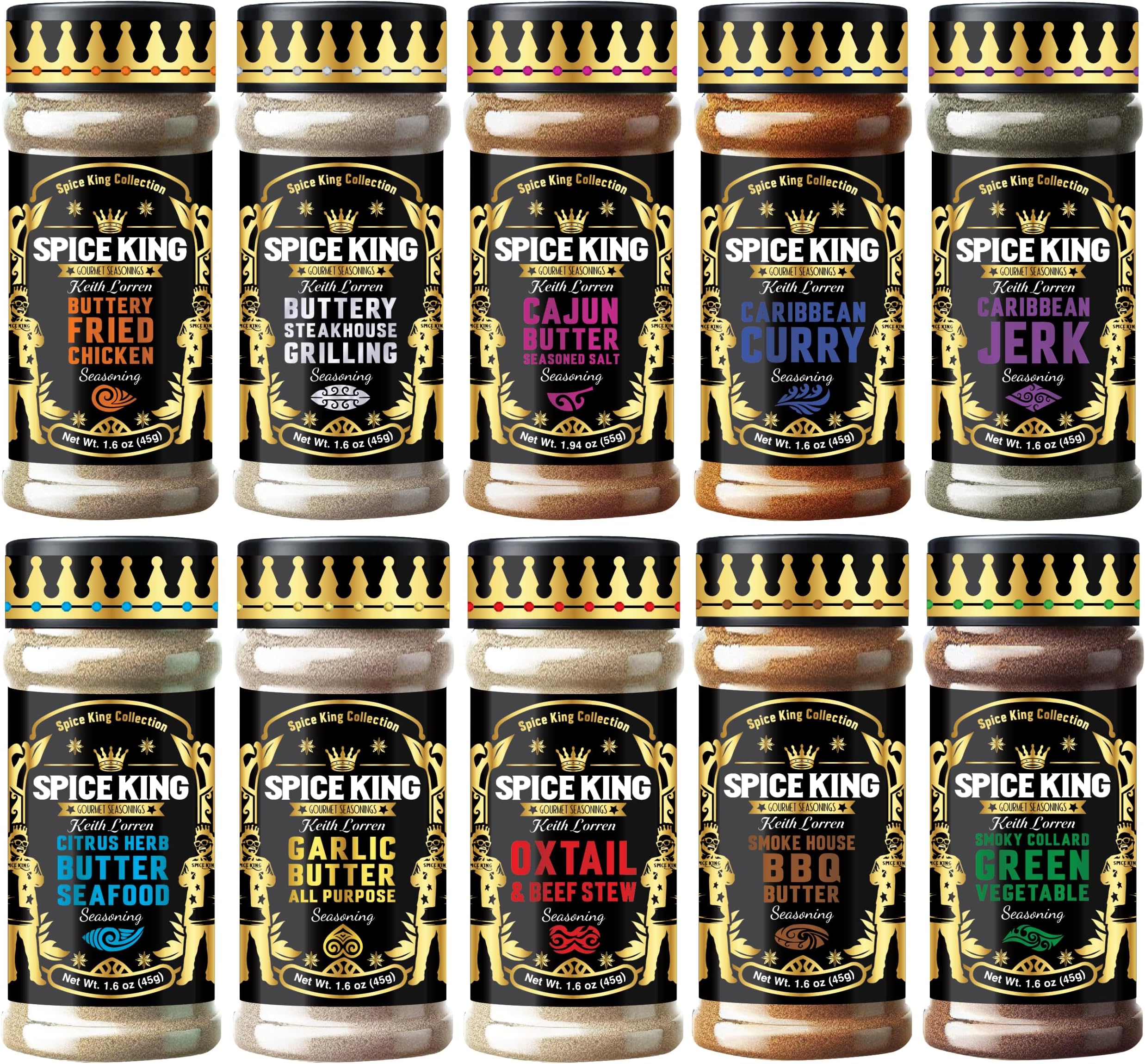 Spice King 10-Pack Spice Gift Set – Ultimate Gourmet Spice & Seasoning Variety Pack for Cooking, Grilling, BBQ, and Smoking – Perfect Spice Assortment Kit for Chefs and Home Cooks
