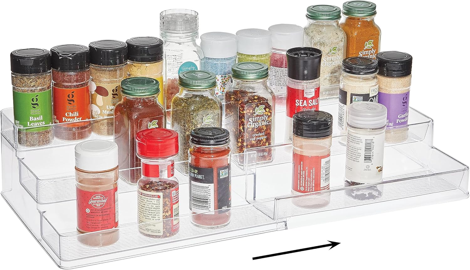Expandable 3-Tier Spice Rack Organizer for Kitchen, Bathroom & More