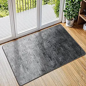 Washable Rug 2x3 Area Rugs for Living Room - Stain Resistant Non-Slip Backing Boho Rug for Bedroom,Durable & Ultra-Thin Vintage Large Area Rug(2x3,Gray)