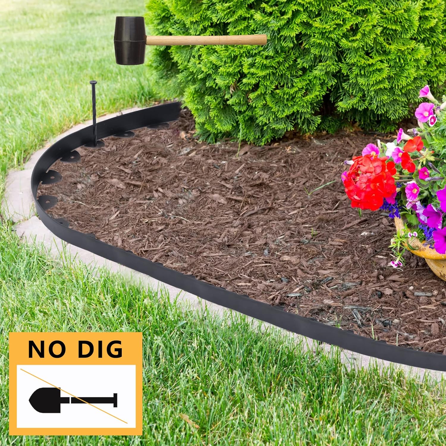 Buy Landscape Edging Kit 60FT 2IN Tall, No Dig Garden Edging with 54