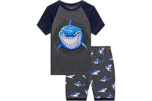 Shark Pajamas For Boys - 100% Cotton, Fun And Comfortable Summer PJs Sets