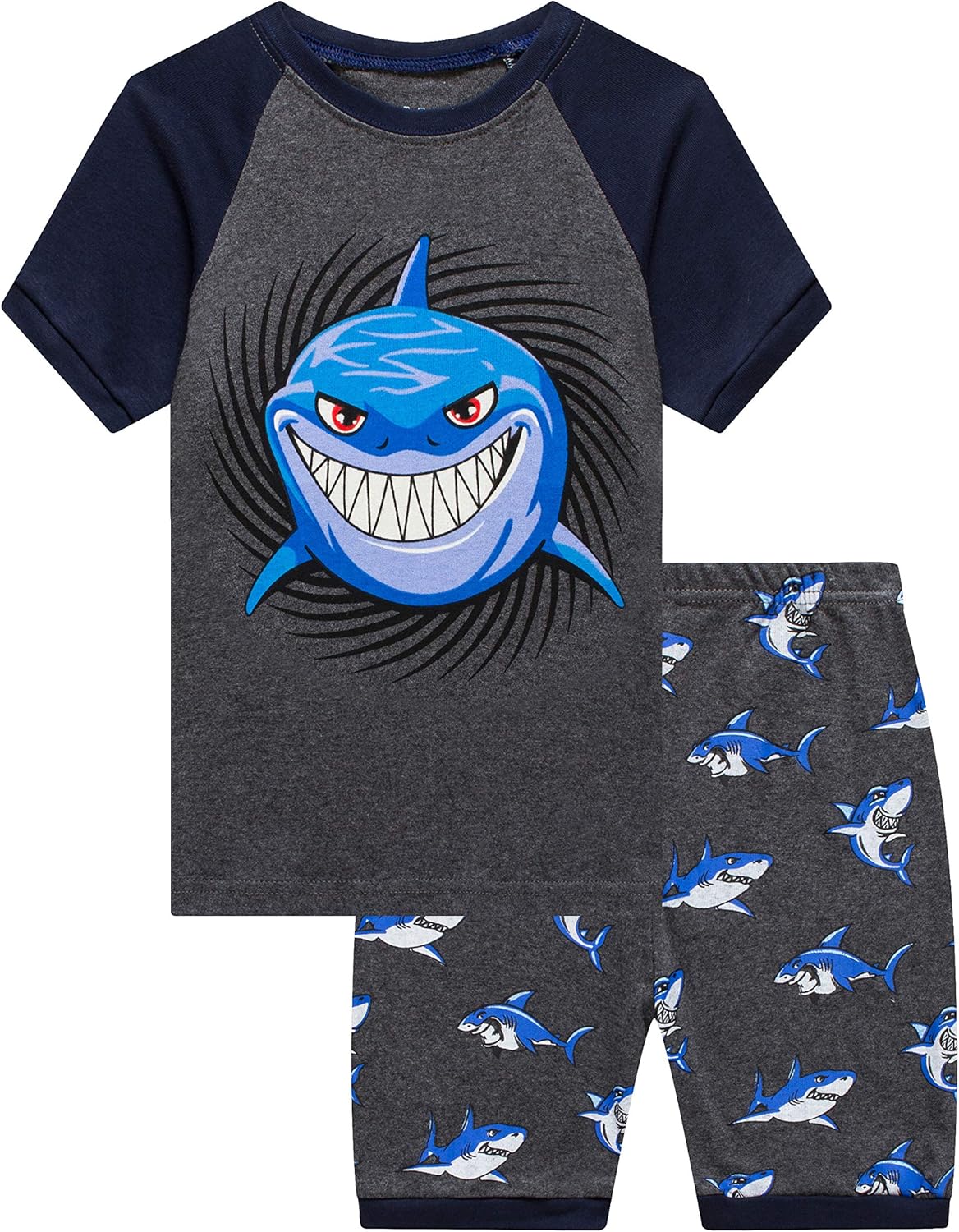 Family Feeling Little Big Boys Summer Pajamas Sets Short 100% Cotton Pjs